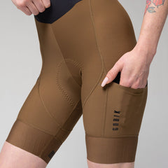 Bib Short Grit Toffee Mujer